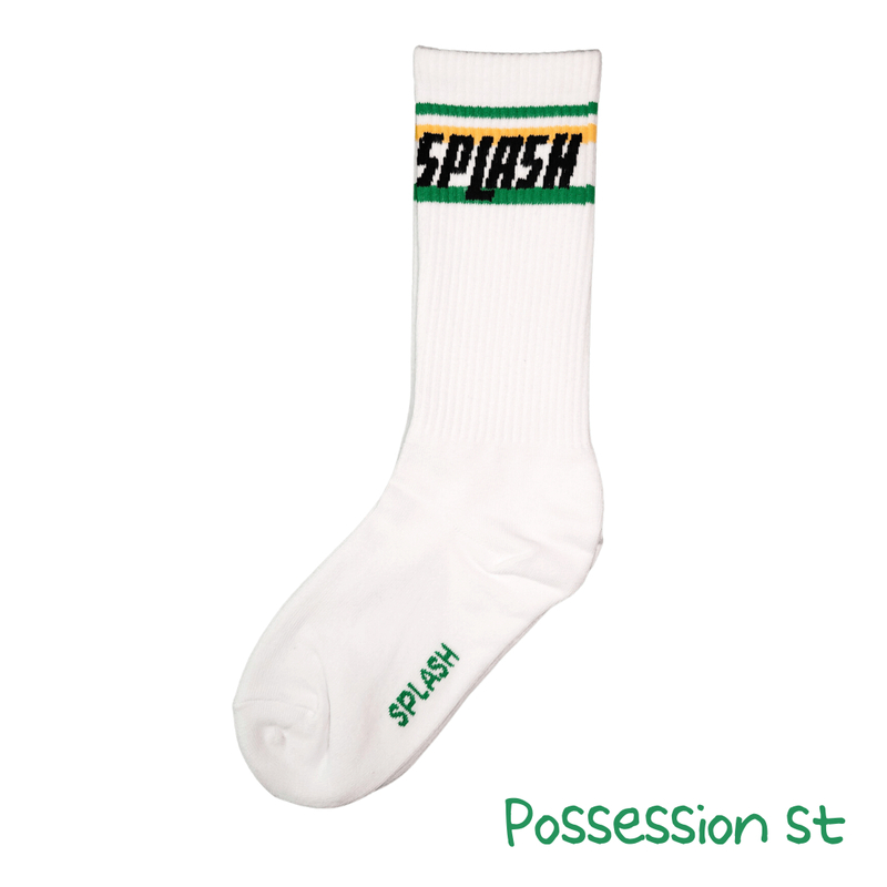 SPLASH 原襪系列白色運動襪  - 水坑口街 Possession St