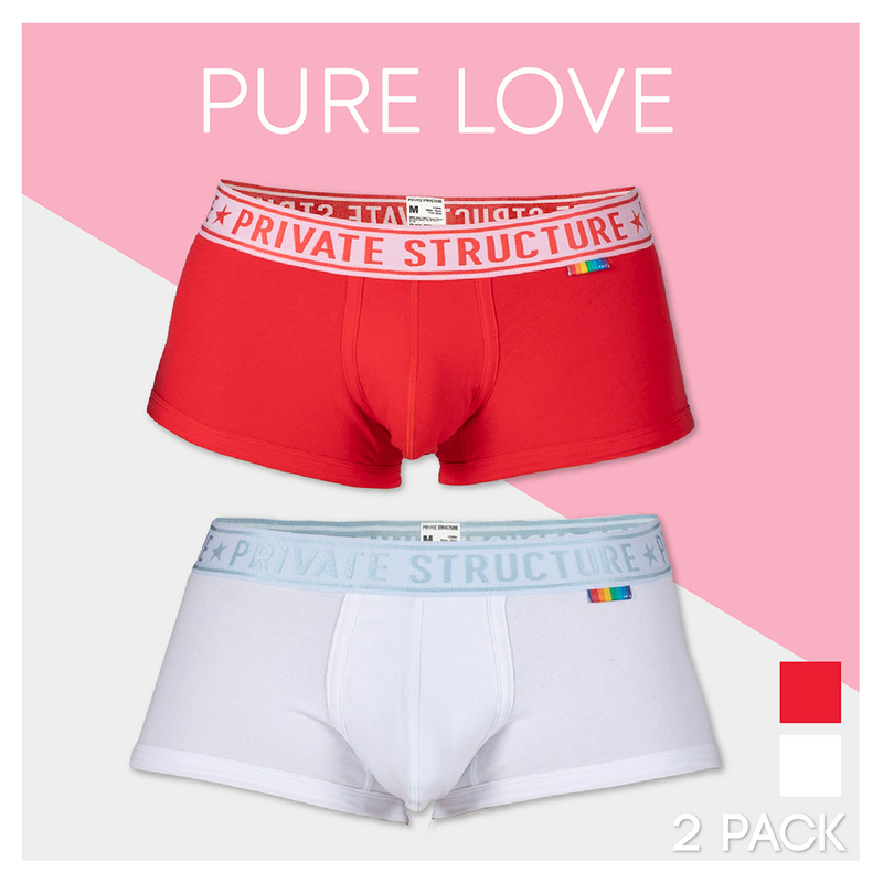 2件裝 - PRD 貼身四角內褲 - Red & White