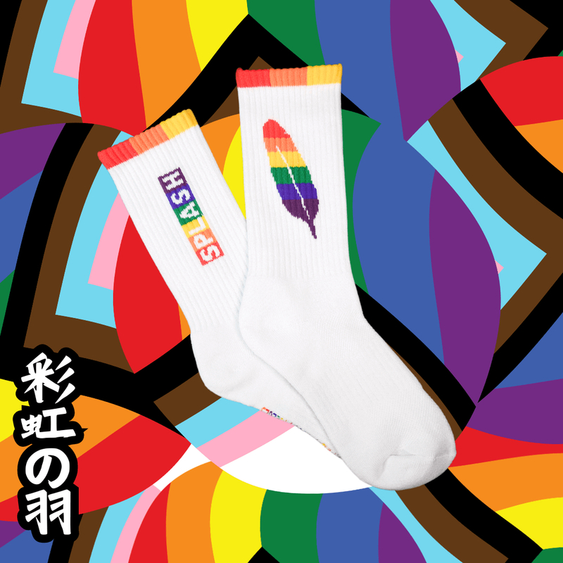 SPLASH 原襪系列 白色運動襪 - 香港彩虹之羽