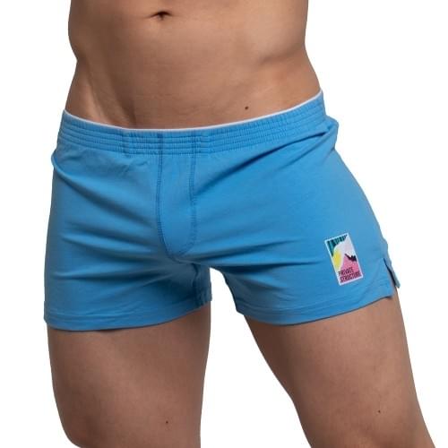 Lounge Shorts With Inner Bulge - Blue