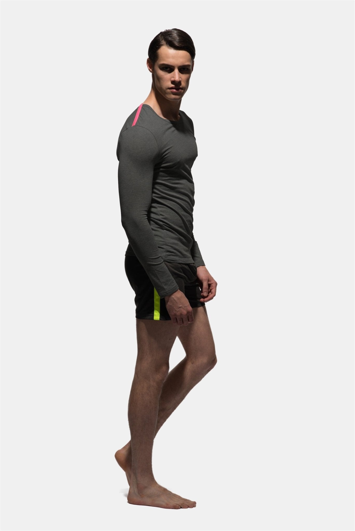 Fitted C Neck Long Sleeve Tee - | Private Structure - | MAD Lifestyle