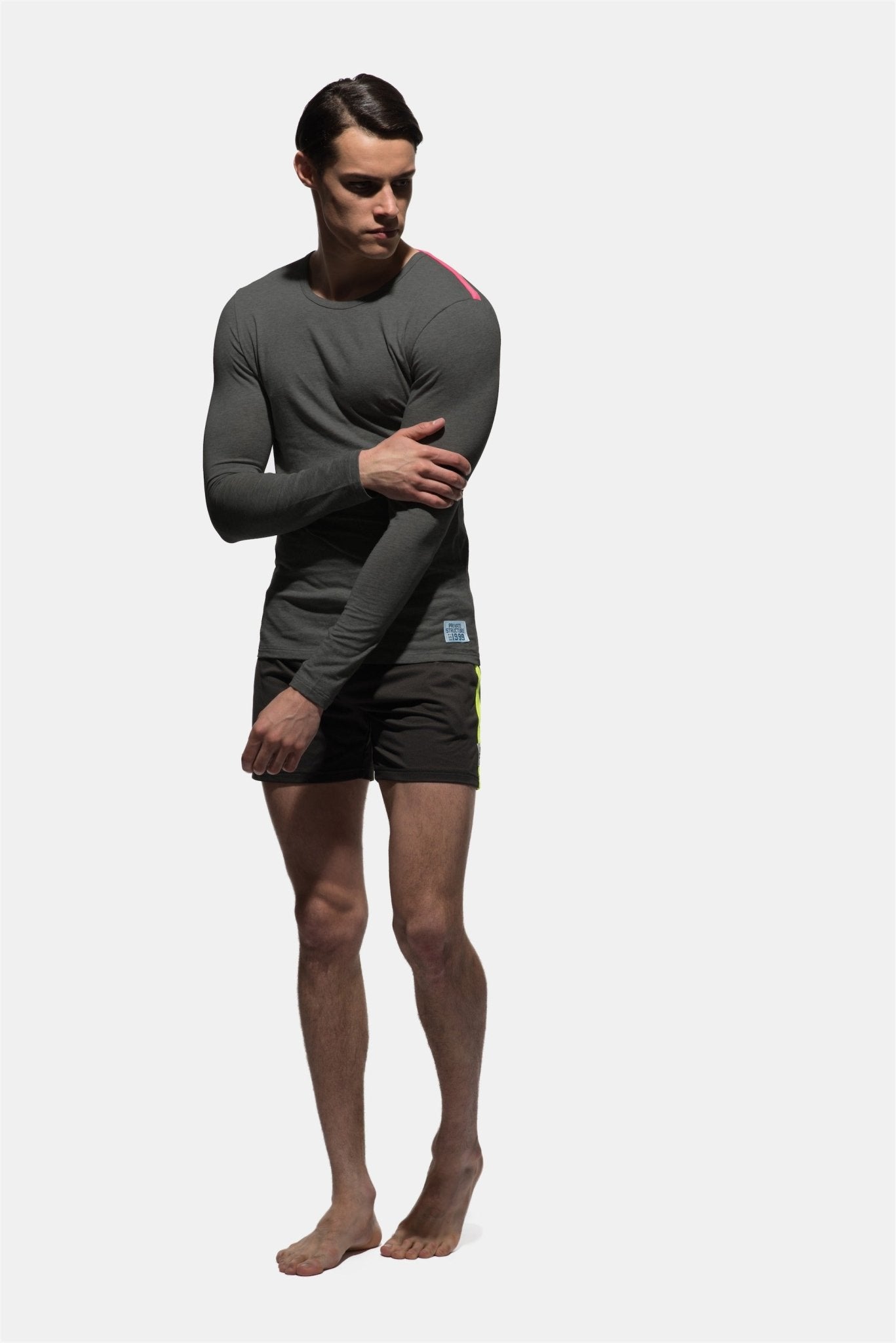 Fitted C Neck Long Sleeve Tee - | Private Structure - | MAD Lifestyle