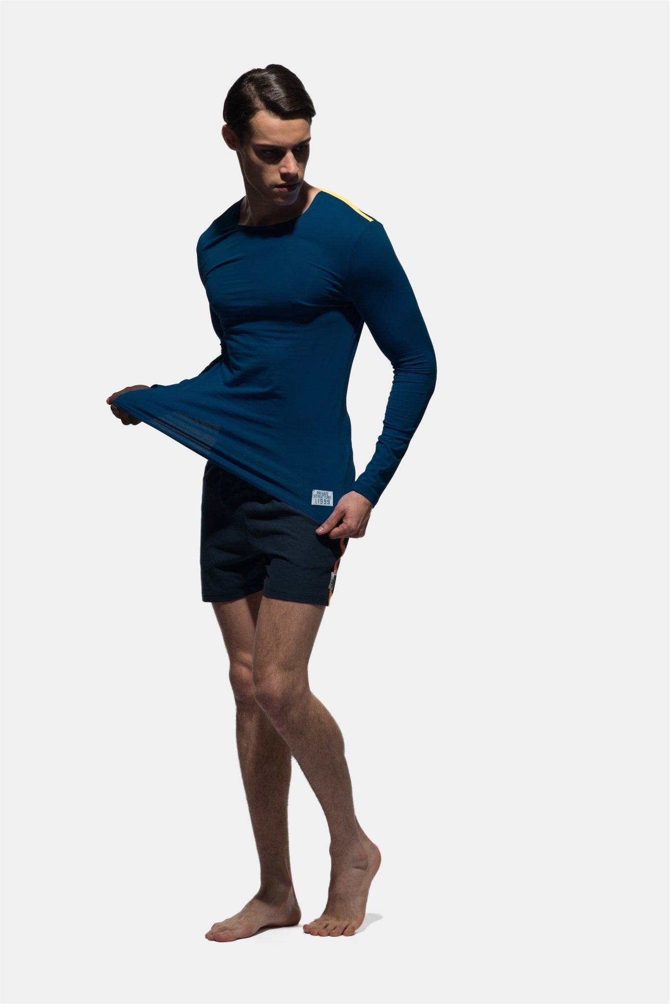 Fitted C Neck Long Sleeve Tee - | Private Structure - | MAD Lifestyle
