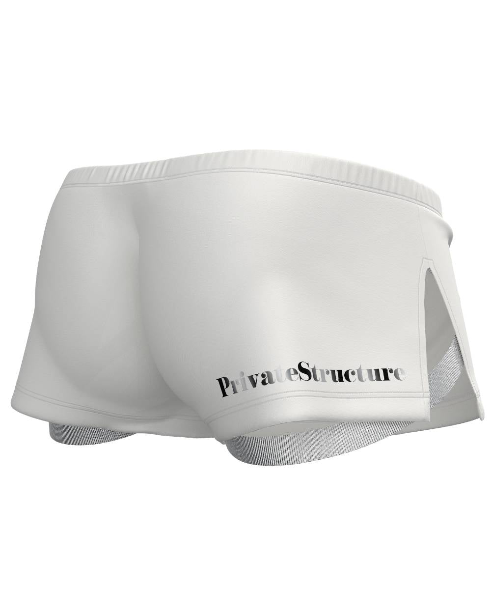 Load My Mouth Mid Waist Trunk With Split - White - | Private Structure - | MAD Lifestyle