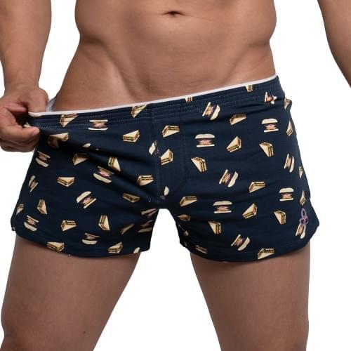 Lounge Shorts With Inner Bulge - Navy Sandwich
