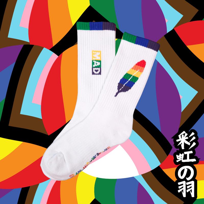 原襪系列白色運動襪 - 香港彩虹之羽